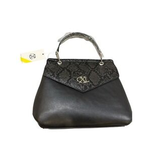 NWT Black Python Handbag Handle Chic